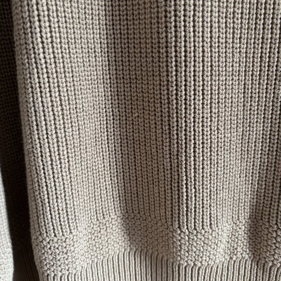 Vintage 90s Khaki Taupe Henley Sweater - Picture 6 of 8